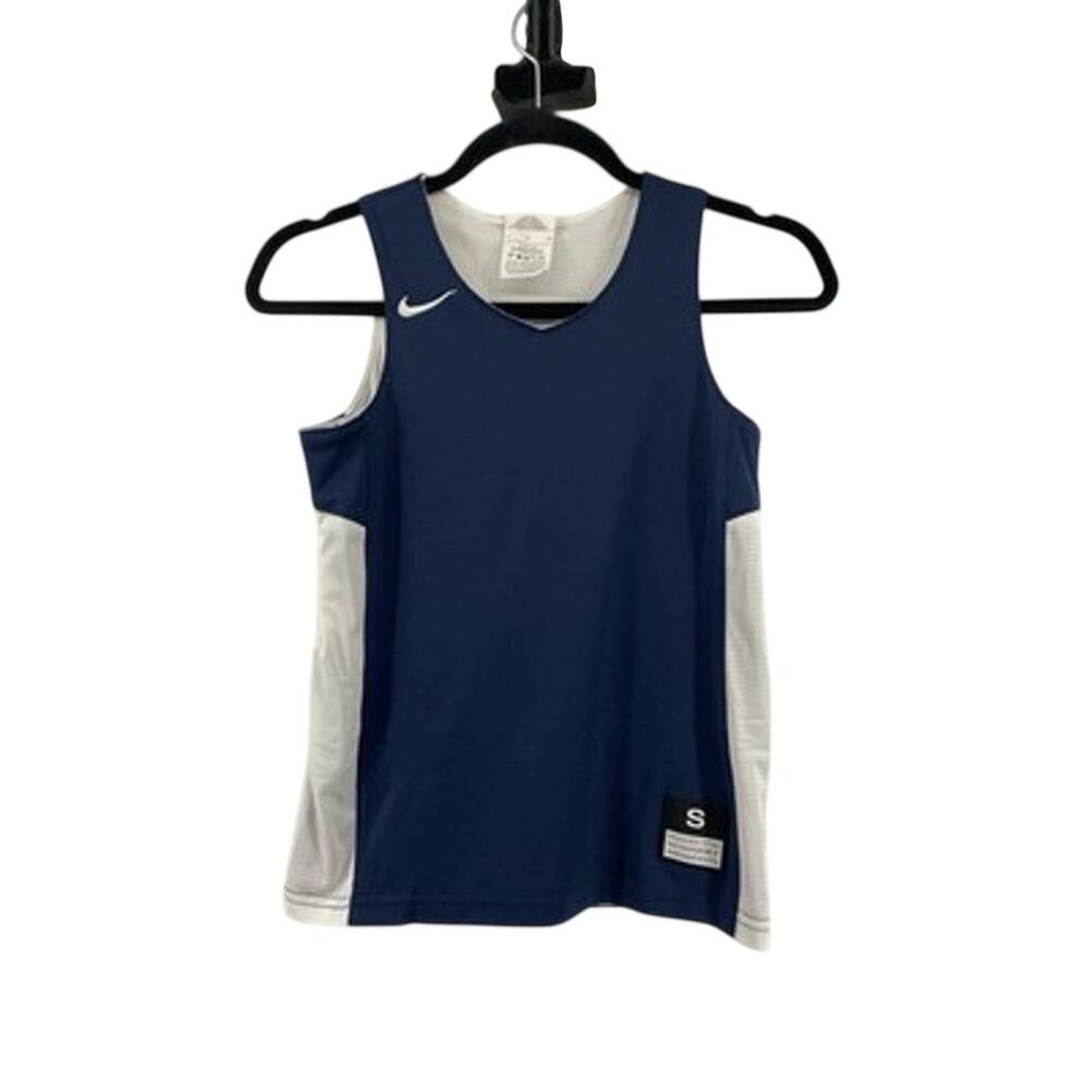 NIKE WOMENS Engineered BASKETBALL JERSEY Reversible TOP SIZE S NAVY/WHITE